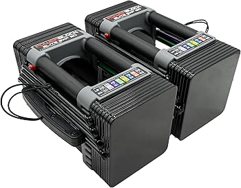 PowerBlock Elite EXP Adjustable Dumbbells, Sold in Pairs, Stage 1, 5-50 lb. Dumbbells, Durable Steel Build, Innovative Workout Equipment, All-in-One Dumbbells, Expandable with Expansion Kits