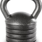 Apex Adjustable Heavy-Duty Kettlebell Weight for Strength Training and Weightlifting, Ideal Home Gym Equipment, Cast Iron, Grey APKB-500