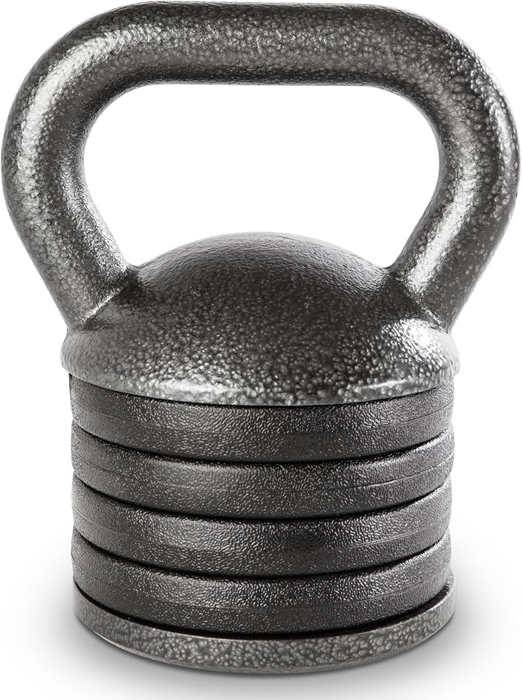 Apex Adjustable Heavy-Duty Kettlebell Weight for Strength Training and Weightlifting, Ideal Home Gym Equipment, Cast Iron, Grey APKB-500