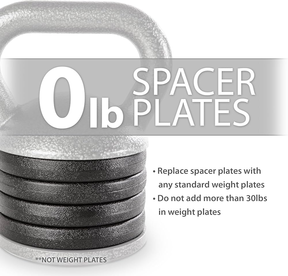 Apex Adjustable Heavy-Duty Kettlebell Weight for Strength Training and Weightlifting, Ideal Home Gym Equipment, Cast Iron, Grey APKB-500