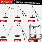 Mikolo Upgraded Weight Lift Pulley System – LAT Pulley Attachments with Adjustable Length Cable for Full Body Training, Home Gym Set