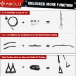 Mikolo Upgraded Weight Lift Pulley System – LAT Pulley Attachments with Adjustable Length Cable for Full Body Training, Home Gym Set