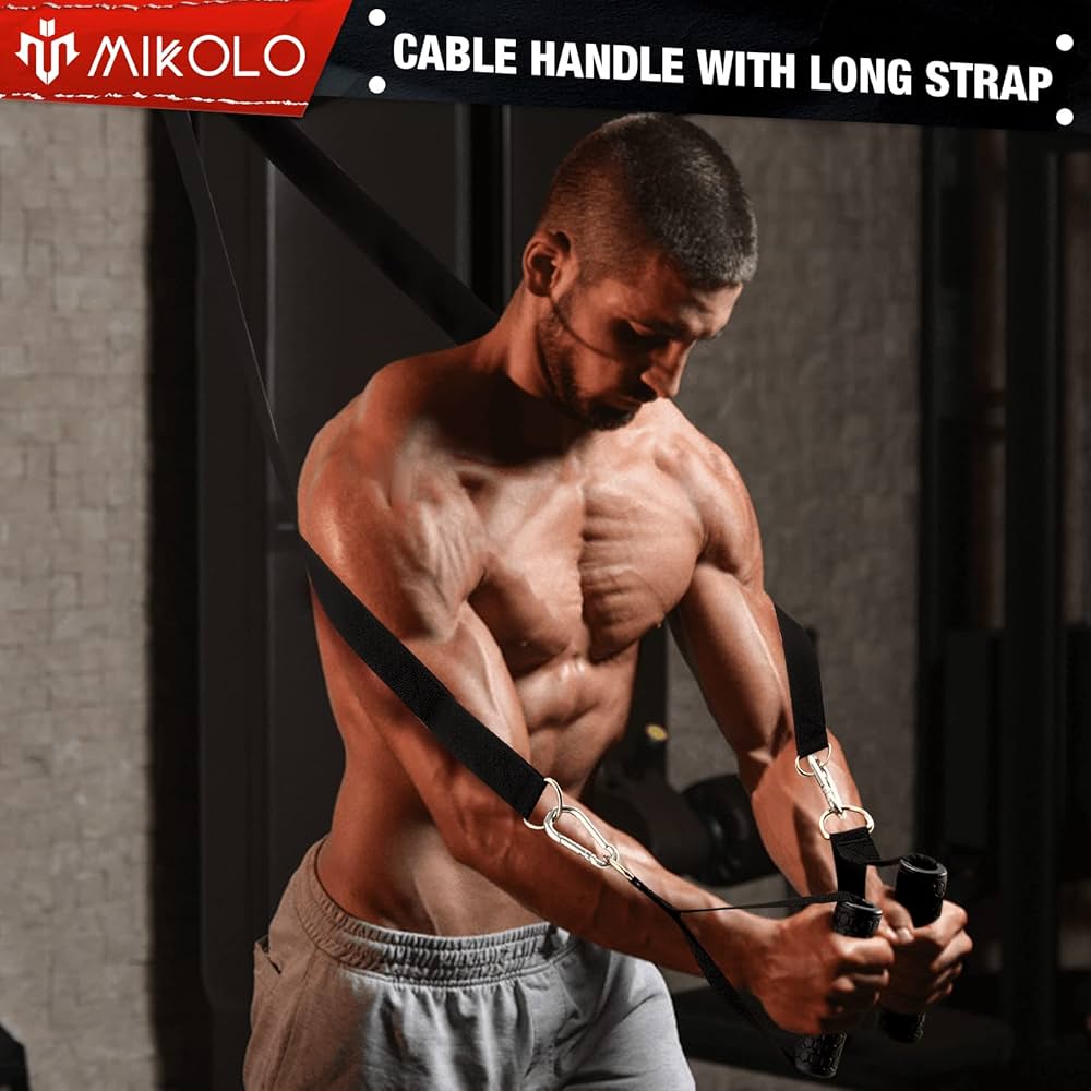 Mikolo Upgraded Weight Lift Pulley System – LAT Pulley Attachments with Adjustable Length Cable for Full Body Training, Home Gym Set