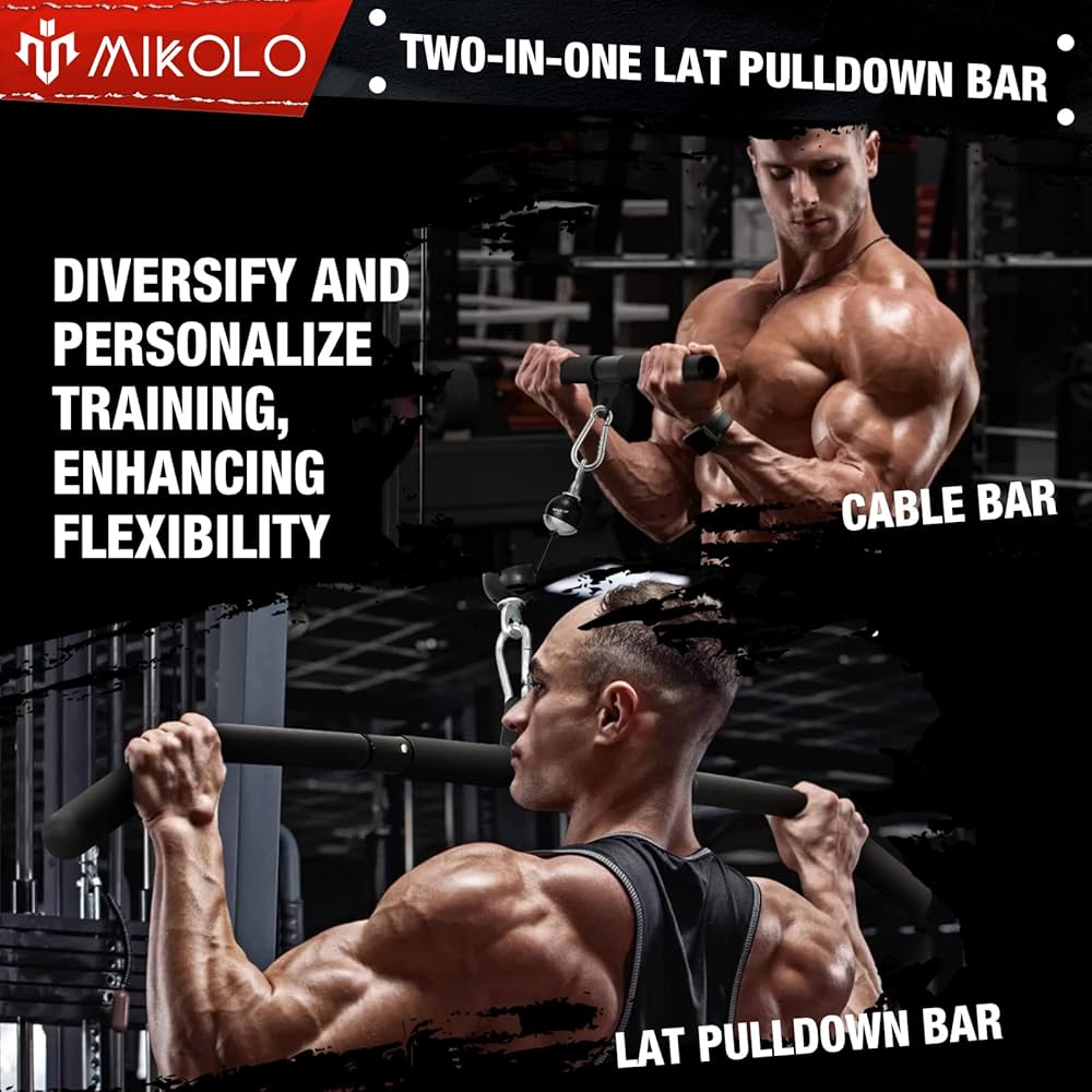 Mikolo Upgraded Weight Lift Pulley System – LAT Pulley Attachments with Adjustable Length Cable for Full Body Training, Home Gym Set