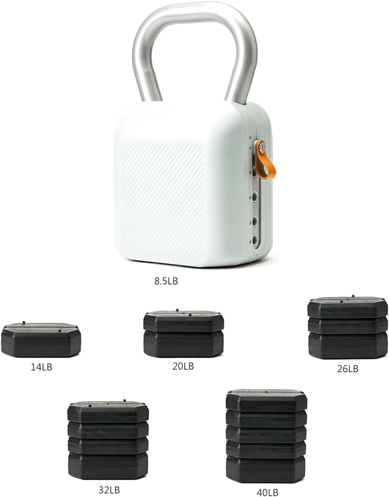 Adjustable Kettlebell Set，6-in-1 Quick Weight Change 8.5-40lb, Kettle Grip，Space-Saving Design for Home Gym Combo, Suitable for Strength Training