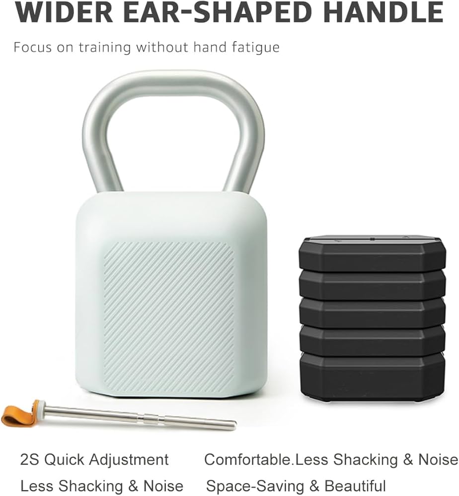 Adjustable Kettlebell Set，6-in-1 Quick Weight Change 8.5-40lb, Kettle Grip，Space-Saving Design for Home Gym Combo, Suitable for Strength Training