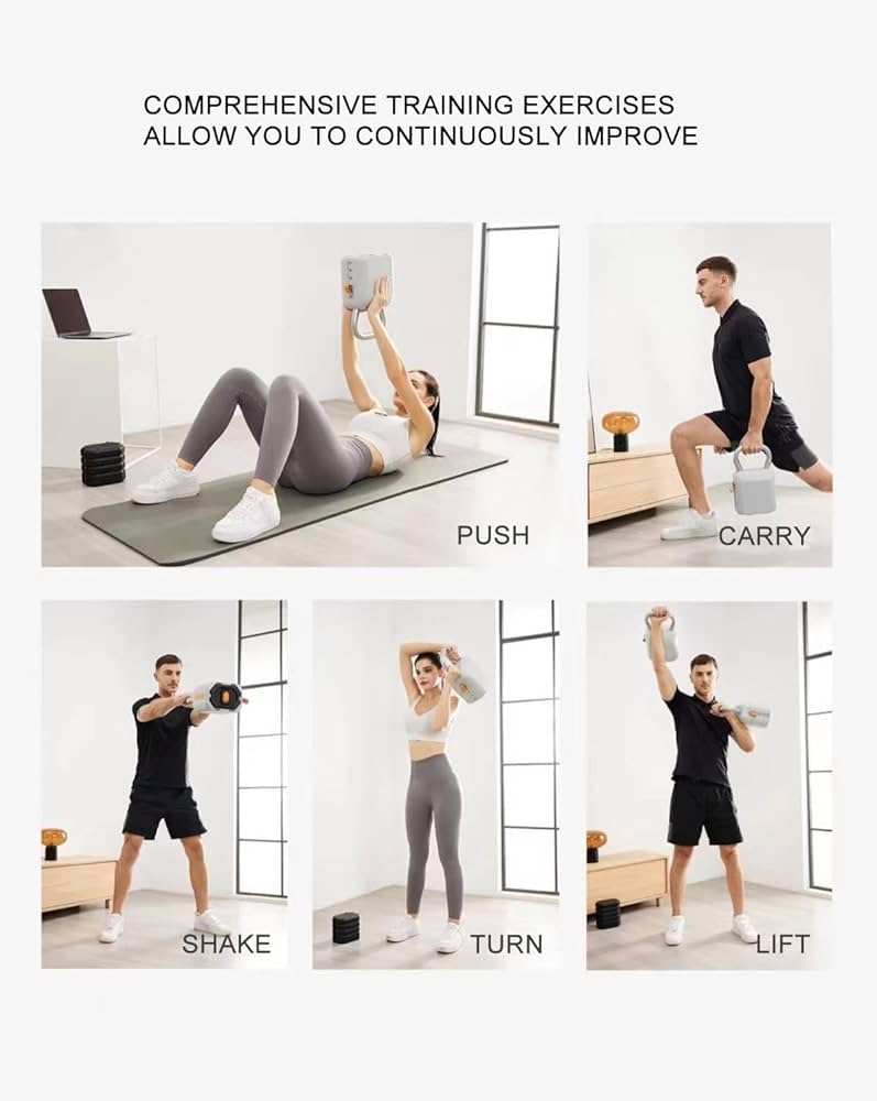 Adjustable Kettlebell Set，6-in-1 Quick Weight Change 8.5-40lb, Kettle Grip，Space-Saving Design for Home Gym Combo, Suitable for Strength Training