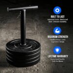 Adjustable Kettlebell Handle for Weight Plate, Heavy Duty Iron Construction, Fits Standard 2″ Olympic Plates, DIY Kettlebell for Strength Training, CrossFit, Home Gym