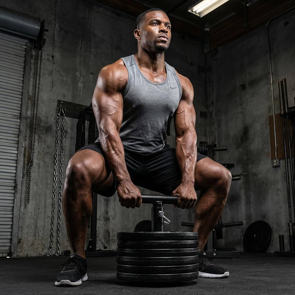 Adjustable Kettlebell Handle for Weight Plate, Heavy Duty Iron Construction, Fits Standard 2″ Olympic Plates, DIY Kettlebell for Strength Training, CrossFit, Home Gym