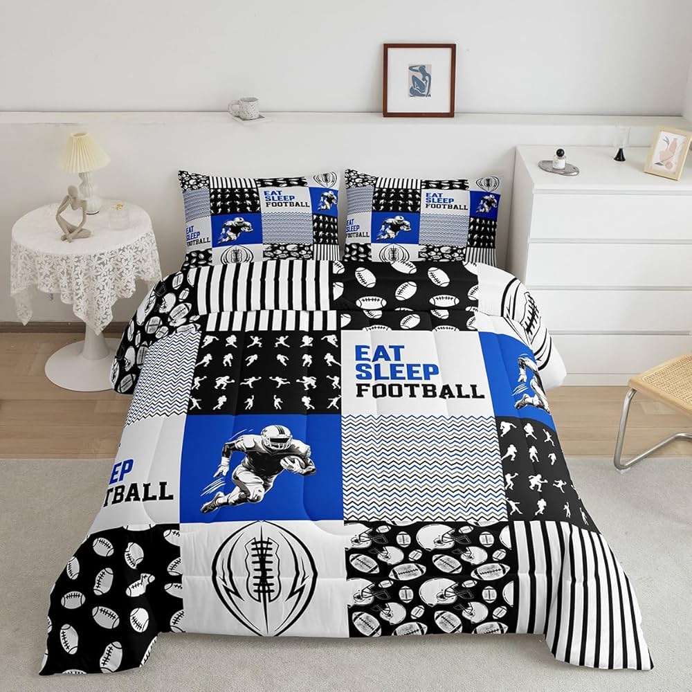 Erosebridal Football Bedding Full Size, Player Comforter Set