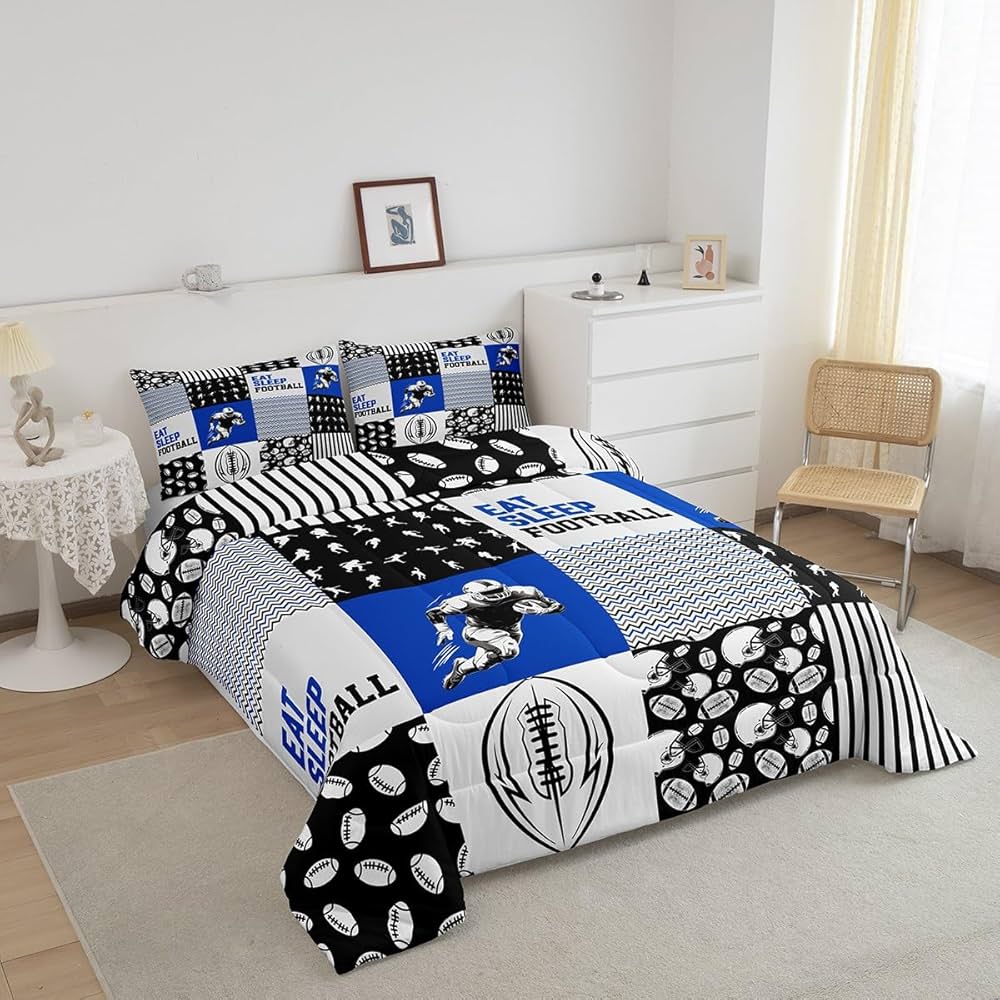 Erosebridal Football Bedding Full Size, Player Comforter Set