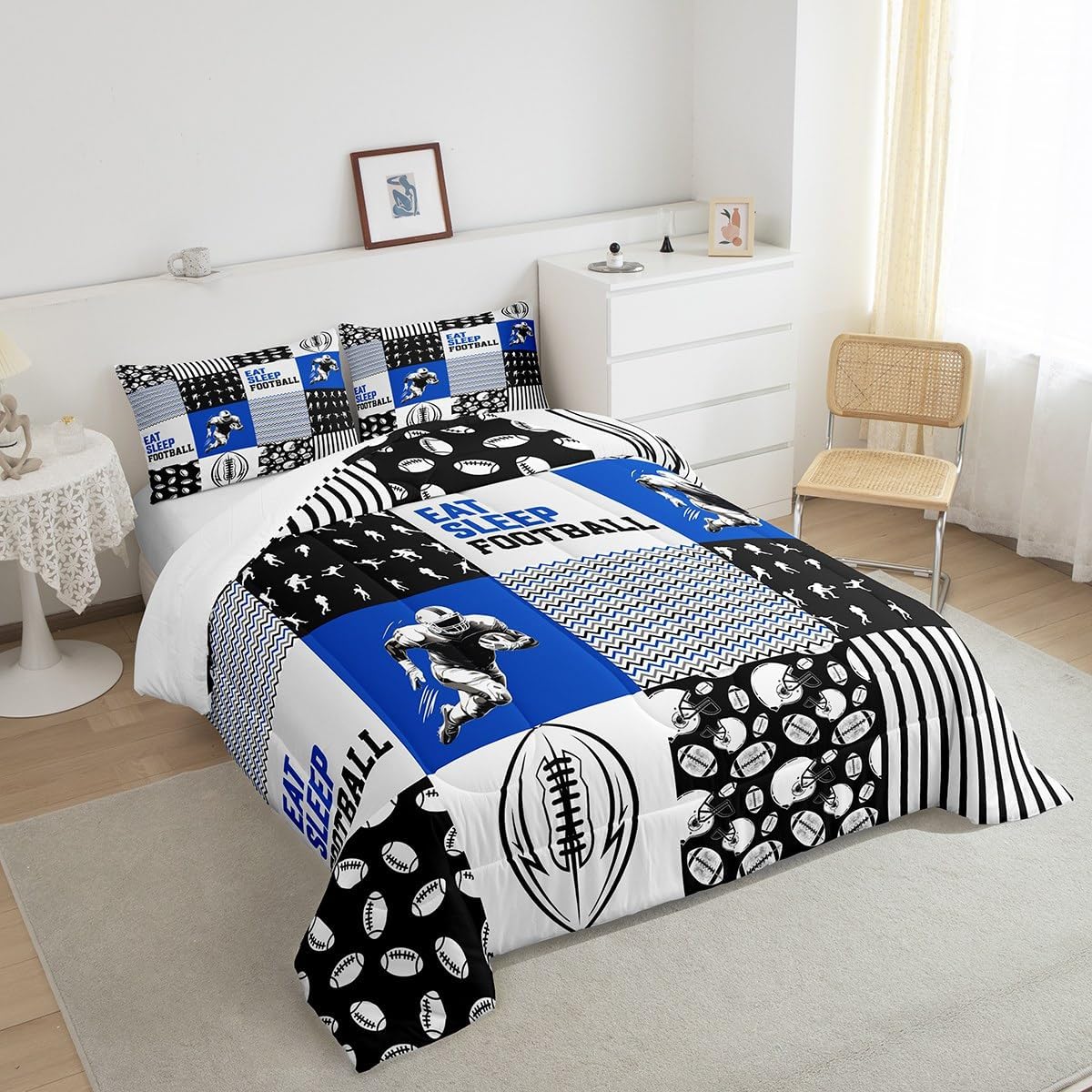 Erosebridal Football Bedding Full Size, Player Comforter Set