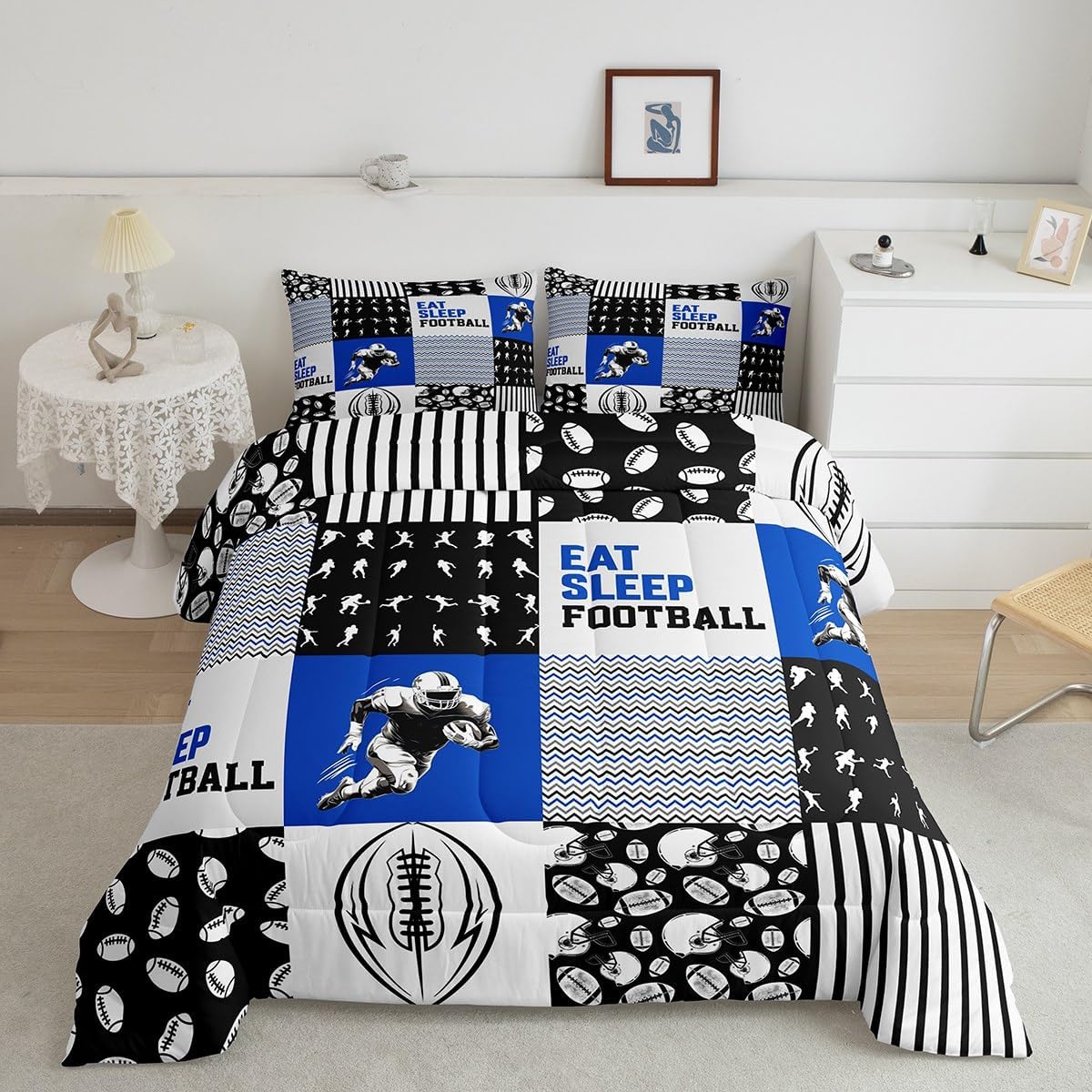 Erosebridal Football Bedding Full Size, Player Comforter Set