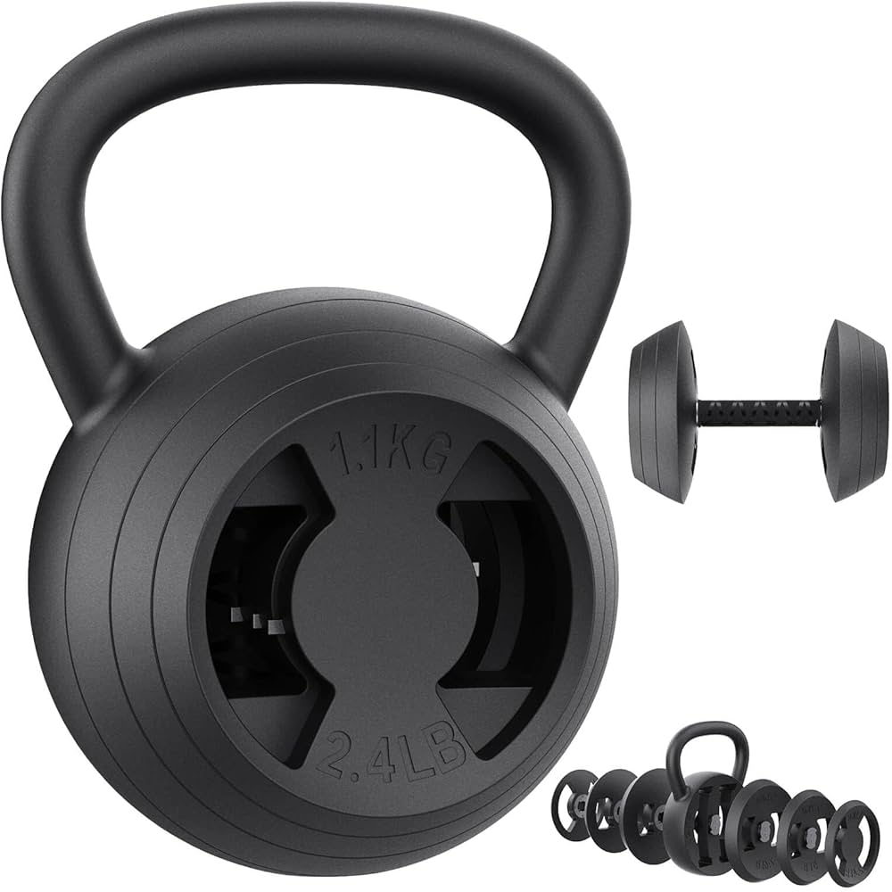 2-in-1 Adjustable Kettlebell Sets, 15-45LB Kettle bells Weights Set Used as Adjustable Dumbbell for Men/Women Home Gym Strength Training