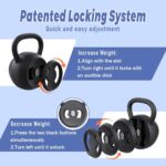 2-in-1 Adjustable Kettlebell Sets, 15-45LB Kettle bells Weights Set Used as Adjustable Dumbbell for Men/Women Home Gym Strength Training