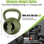 2-in-1 Adjustable Kettlebell, 15-45 LB Kettlebells Weight Set with Wide Grip, 4.8-30 LB Dumbbell Weights for Home Gym Strength Training