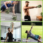 2-in-1 Adjustable Kettlebell, 15-45 LB Kettlebells Weight Set with Wide Grip, 4.8-30 LB Dumbbell Weights for Home Gym Strength Training