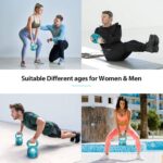 TopMade Adjustable Kettlebell Weights Set Cast Iron Exercise Fitness Kettle Ball Grip 5, 8, 9,12lb Free Weight Men Women Kettlebells for Home Gym Workout Ballistic, Core,Strength Training
