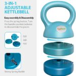 TopMade Adjustable Kettlebell Weights Set Cast Iron Exercise Fitness Kettle Ball Grip 5, 8, 9,12lb Free Weight Men Women Kettlebells for Home Gym Workout Ballistic, Core,Strength Training