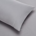 Amazon Basics Full/Queen Comforter Set with Sheets, 7-Piece Gray Calvin Stripe Bedding, Lightweight Microfiber Bed-in-a-Bag, Striped