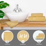 NOVA Luxury Linen – Hotel Quality Turkish Towel Set for Bathroom (6 Pcs Towel Set, Sunlight Yellow)