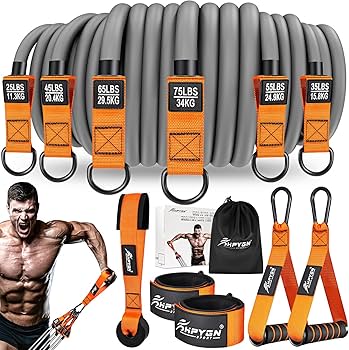 HPYGN Heavy Resistance Bands, 300LBS Exercise Bands for Working Out, Fitness Bands with Handles, Workout Bands for Men, Weight Bands Set for Muscle Training, Strength, Slim, Yoga, Home Gym Equipment