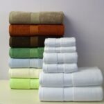 Royal Hotel Bedding 6pc Blue Viscose from Bamboo Blend Towel Set, Includes 2 Bath Towels, 2 Hand Towels, 2 Wash Clothes