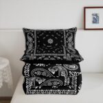 Castle Fairy Paisley Flower Comforter Set Full Size,Boho Tribal Style Duvet Set Men Women Bedroom Decor,Traditional Datura Lotus Microfiber Soft Bedding Set with 2 Pillowcases,3Pcs
