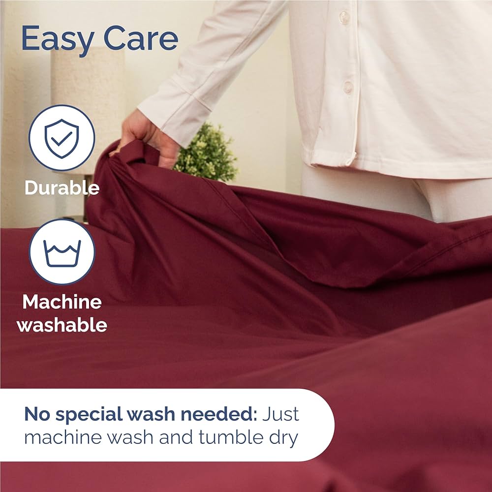 Full 6 Piece Sheet Set – Comfy Breathable & Cooling – Ultra Soft Hotel Luxury Bedding Set w/ 8-16 Inch Deep Pockets – 1 Flat & 1 Fitted Sheet & 4 Pillowcases – Wrinkle Free and Easy Care – Burgundy