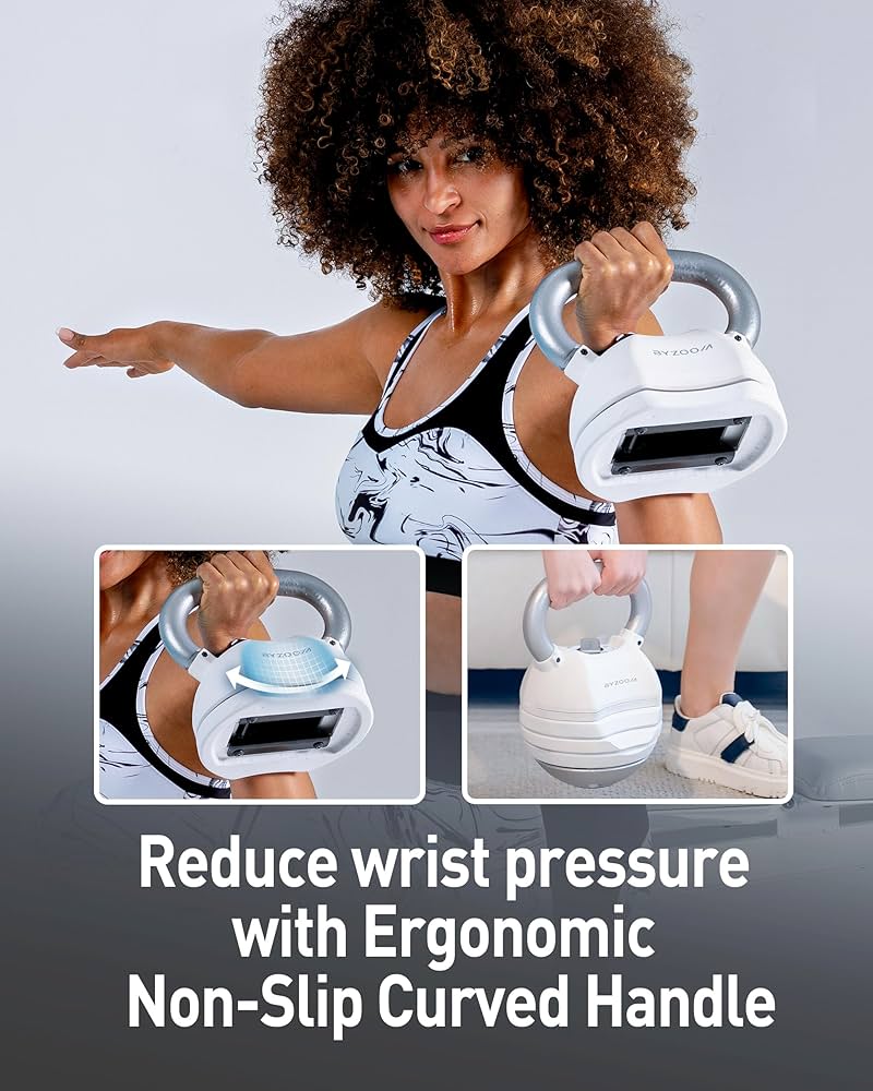 BYZOOM FITNESS Adjustable Kettlebell 30lb/40lb Weight Training Fitness Exercise Full Body Workout 5 in 1 for Home Gym Beginners Woman