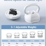 BYZOOM FITNESS Adjustable Kettlebell 30lb/40lb Weight Training Fitness Exercise Full Body Workout 5 in 1 for Home Gym Beginners Woman