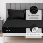 Love’s cabin Full Comforter Set Black, 7 Pieces Full Bed in a Bag, All Season Bedding Sets with 1 Comforter, 1 Flat Sheet, 1 Fitted Sheet, 2 Pillowcase and 2 Pillow Sham