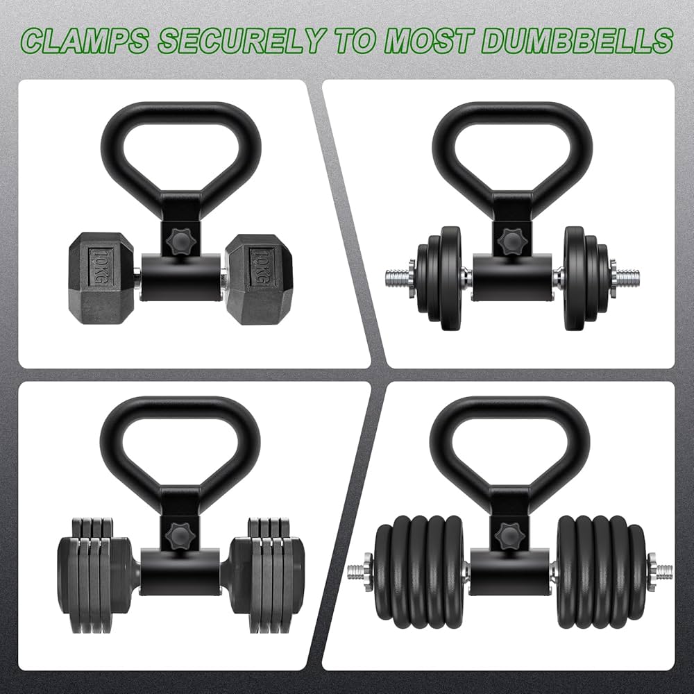 SELEWARE Versatile Steel Dumbbell to Kettlebell Converter Handle, Non-Slip Ergonomic Grip, Quick Installation Fits Most Dumbbells Up to 100lbs
