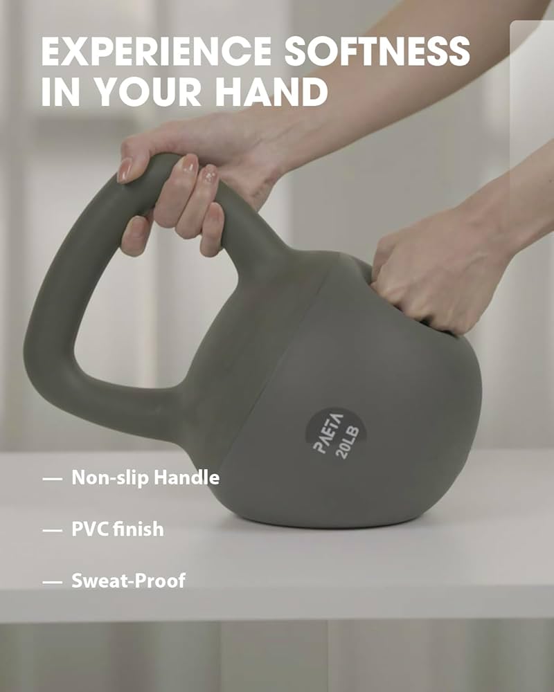 PAETA Soft Kettlebell for Home Fitness – Anti-Slip Grip & Wide Handle Design,Soft Kettlebell Set, Gentle Floor-Friendly Impact – 10lbs, 15lbs, 21lbs, for Home Functional Training