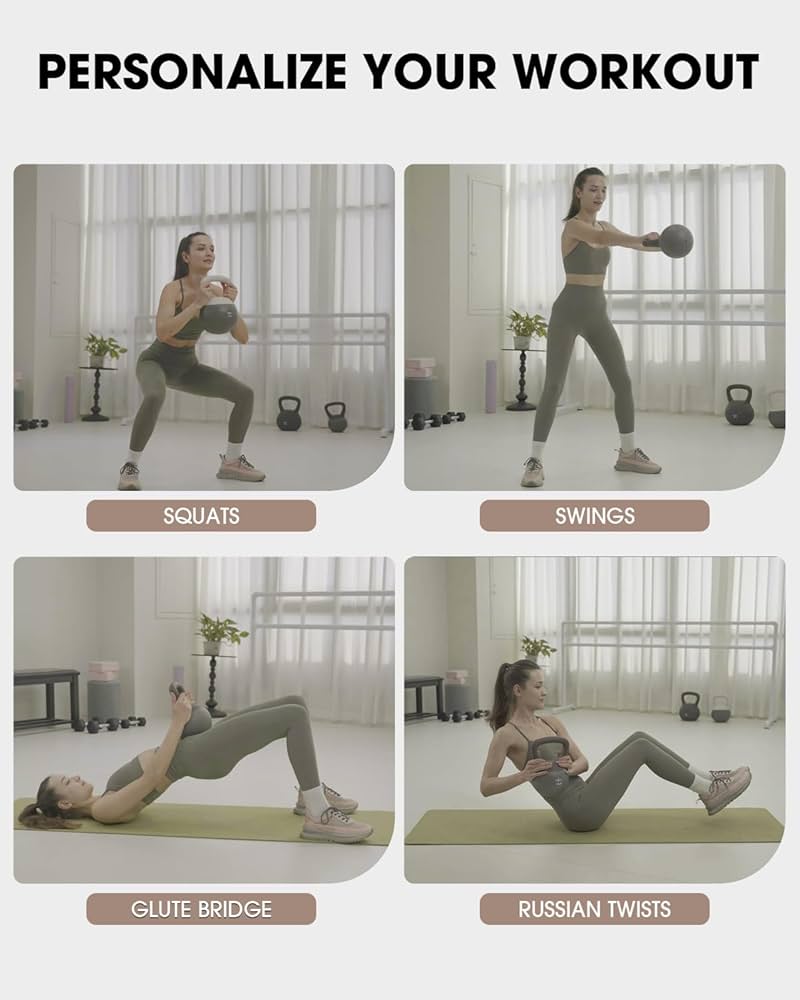 PAETA Soft Kettlebell for Home Fitness – Anti-Slip Grip & Wide Handle Design,Soft Kettlebell Set, Gentle Floor-Friendly Impact – 10lbs, 15lbs, 21lbs, for Home Functional Training