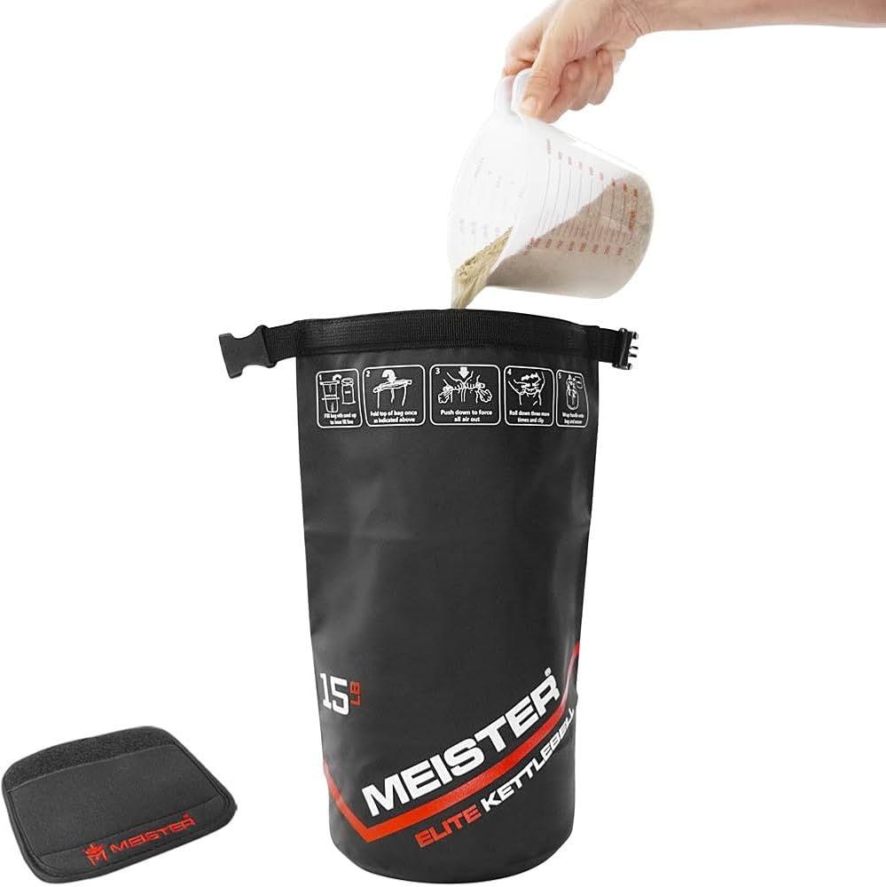 Meister Elite Portable Sand Kettlebell – Soft Sandbag Weight – 10/15/20lb