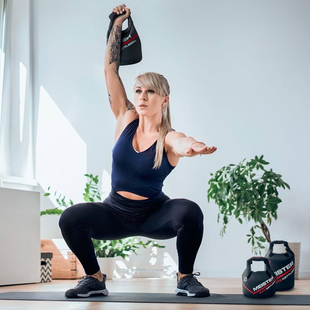 Meister Elite Portable Sand Kettlebell – Soft Sandbag Weight – 10/15/20lb