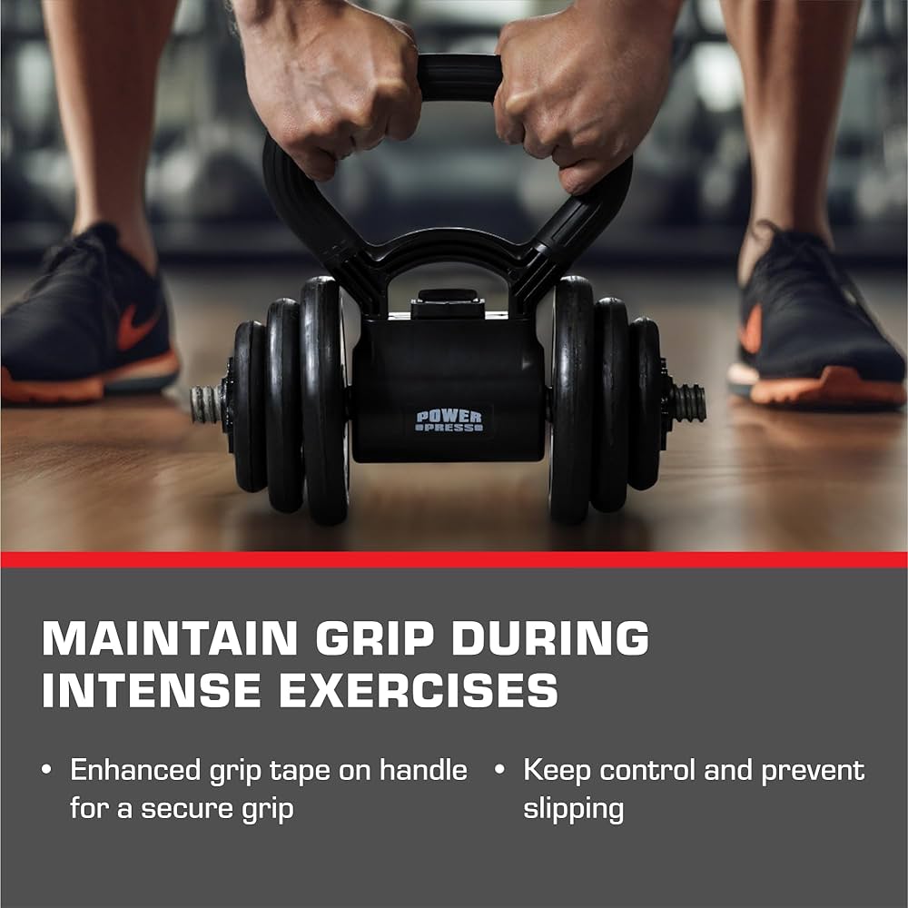 PowerPress Kettlebell Handle – Converter for Dumbbell to Kettle Bell – Grip Handle Attachment for Dumbbells – Kettlegrip Kettlebell Attachment Kettle Bell Adaptor