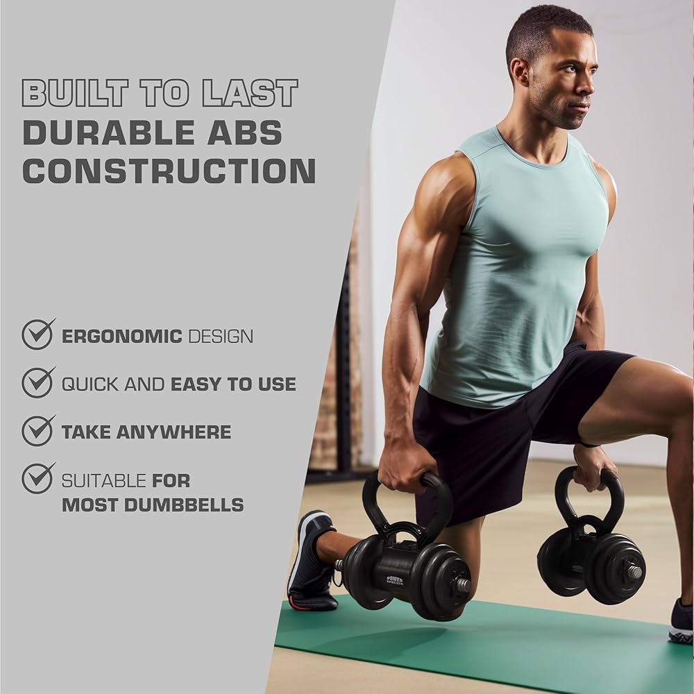 PowerPress Kettlebell Handle – Converter for Dumbbell to Kettle Bell – Grip Handle Attachment for Dumbbells – Kettlegrip Kettlebell Attachment Kettle Bell Adaptor
