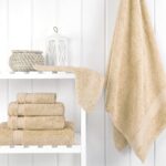 Cotton Paradise 6 Piece Towel Set, 100% Cotton Soft Absorbent Turkish Towels for Bathroom, 2 Bath Towels 2 Hand Towels 2 Washcloths, Beige Towel Set