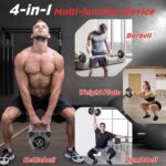 Tepemccu 4-in-1 Adjustable Kettlebell, 5.88-45lbs Kettlebells Weight Set, Adjustable Weight Kettlebell Used as Dumbbell, Barbell for Home Gym Full Body Workout