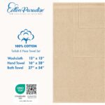Cotton Paradise 6 Piece Towel Set, 100% Cotton Soft Absorbent Turkish Towels for Bathroom, 2 Bath Towels 2 Hand Towels 2 Washcloths, Beige Towel Set