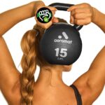 Aeromat Elite Mini Kettlebells – Weighted Exercise Medicine Ball with Anti-Slip Grip & Wide Handle, Strength Training Kettlebell for Squats, Workouts, & Home Gym Use