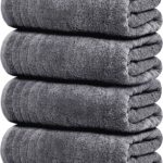 Tens Towels Pack of 4 Extra Large Bath Towels 30 x 60 Inches, 100% Cotton, Larger & Lighter Weight, Quicker to Dry, Super Soft and Absorbent, Perfect for Bathroom, Dark Grey