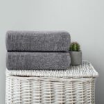 Tens Towels Pack of 4 Extra Large Bath Towels 30 x 60 Inches, 100% Cotton, Larger & Lighter Weight, Quicker to Dry, Super Soft and Absorbent, Perfect for Bathroom, Dark Grey