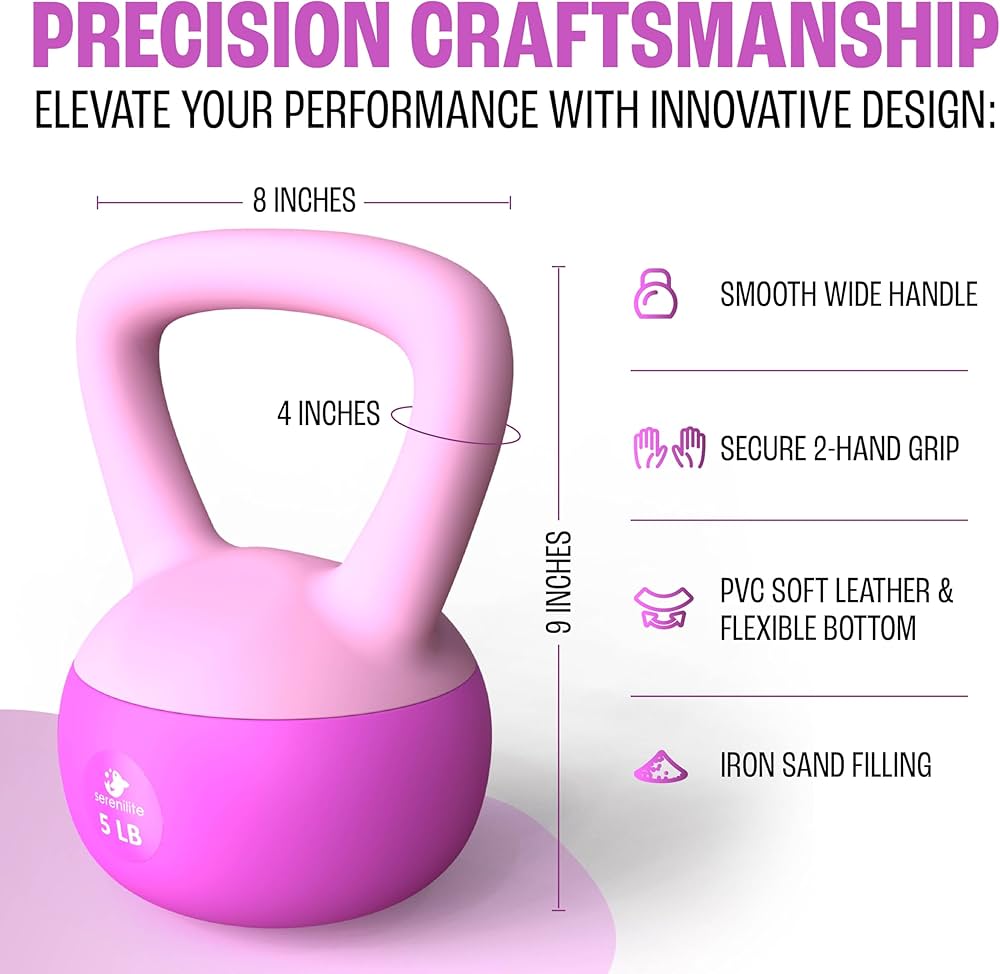 Soft Kettlebells, Serenilite Kettlebell Sets, Kettle Bell Sets for Women & Men, Safe Strength Training Kettlebells, Kettlebell Weights for Home Workouts & More.