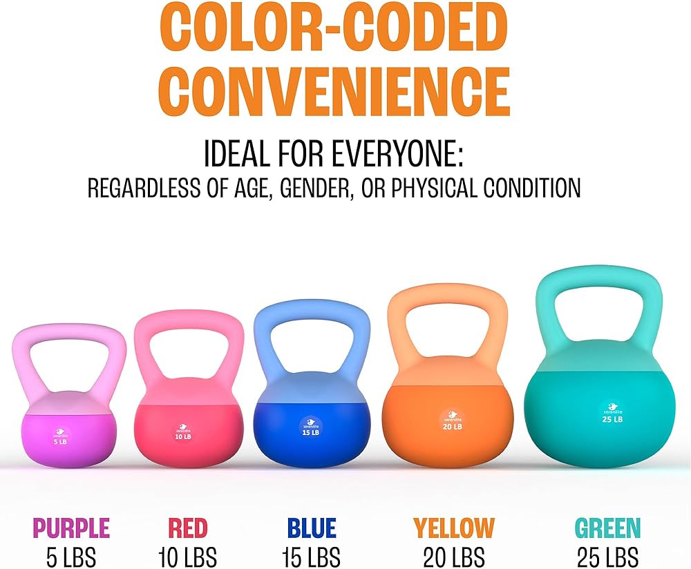 Soft Kettlebells, Serenilite Kettlebell Sets, Kettle Bell Sets for Women & Men, Safe Strength Training Kettlebells, Kettlebell Weights for Home Workouts & More.