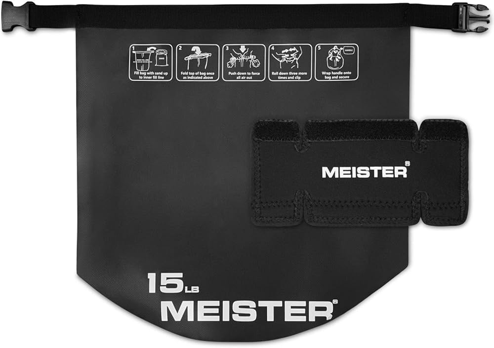 Meister BEAST Portable Sand Kettlebell – Soft Sandbag Weight – 15lb / 6.8kg – Black
