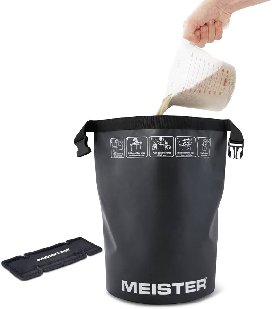Meister BEAST Portable Sand Kettlebell – Soft Sandbag Weight – 15lb / 6.8kg – Black