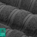 American Soft Linen Luxury 4 Piece Bath Towel Set, 600 GSM 100% Cotton Turkish Bath Towels for Bathroom, 27×54 in Large Bathroom Shower Towels, Dark Gray